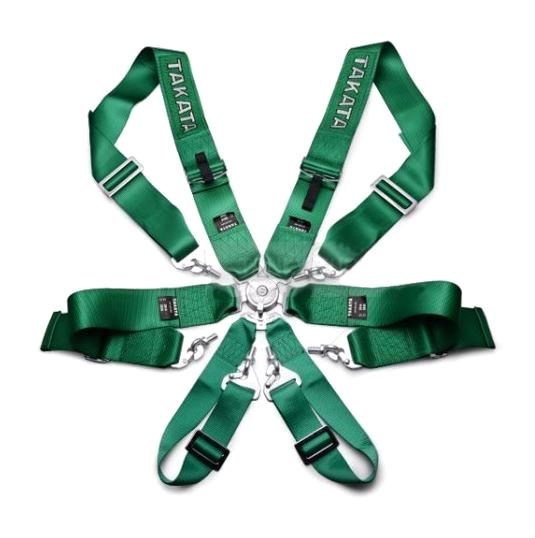 картинка Ремень безопасности 6-ти точечный TAKATA Style Camlock , зеленый магазин  StreetTuning 