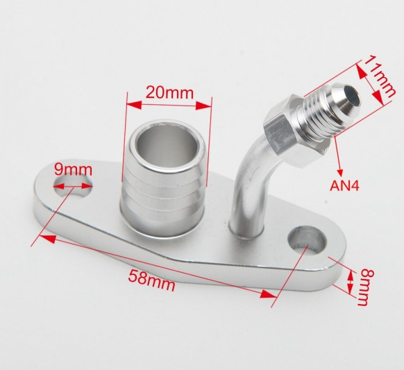 картинка Фланец подачи и слива масла TOYOTA CT9 CT12 CT20 CT26 4AN магазин  StreetTuning 