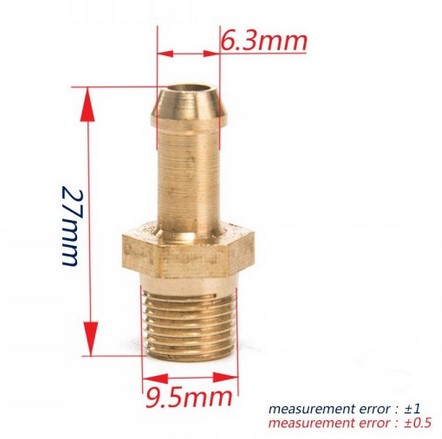 картинка Фитинг-штуцер под вакуум турбины Garrett T2 T25 T28 T3 T34 -резьба 1/8 магазин  StreetTuning 