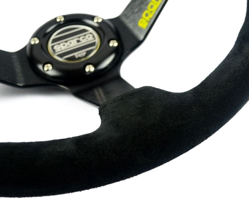 картинка Спортивный руль Sparco Style, замшевый с желтыми вставками магазин  StreetTuning 