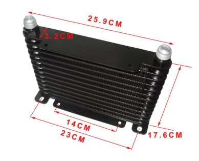 картинка Масляный радиатор 13 рядов, под фитинг AN10, черный толщина 32 мм магазин  StreetTuning 