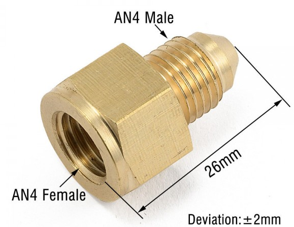 картинка Адаптер-рестриктор мама AN4 - папа AN4 латунь магазин  StreetTuning 