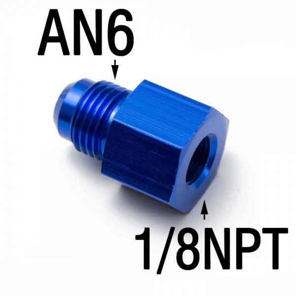 картинка Фитинг адаптер переходник AN6 папа - 1/8NPT мама магазин  StreetTuning 
