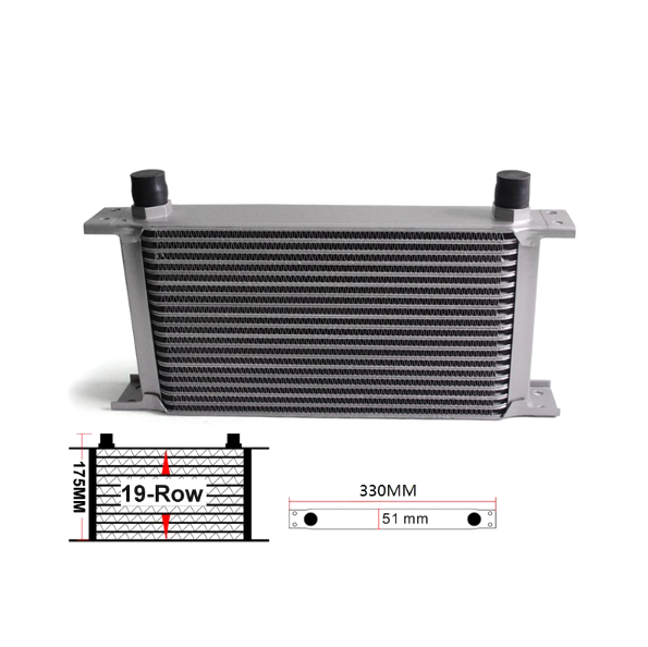 картинка Масляный кулер 19-ти рядный, под фитинг AN8, цвет серый. магазин  StreetTuning 