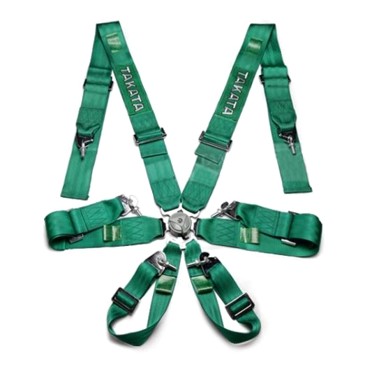 картинка Ремень безопасности 6-ти точечный TAKATA Style, зеленый магазин  StreetTuning 