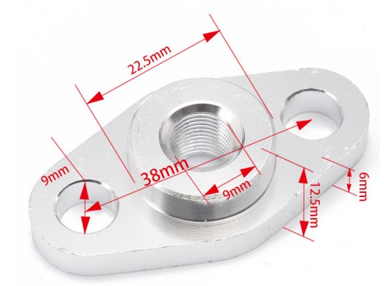 картинка Фланец для слива масла 1/8" NPT для турбин T3, T3/T4, T04 , GT40R , GT магазин  StreetTuning 