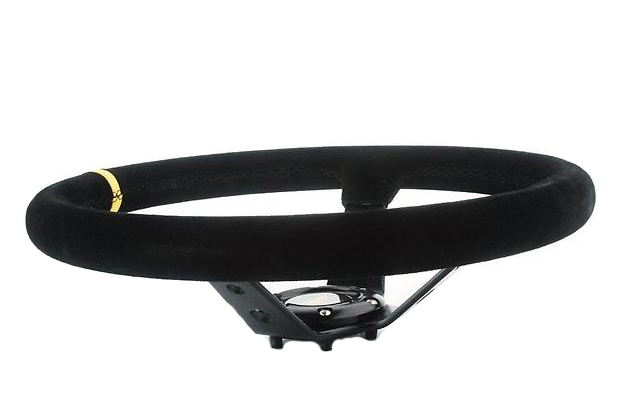 картинка Спортивный руль OMP Style замшевый c желтой вставкой магазин  StreetTuning 