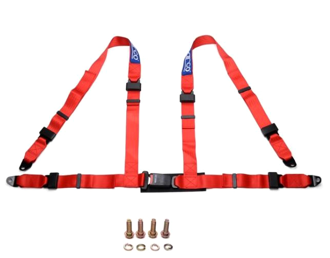 картинка 4-х точечный ремень безопасности Sparco Style стандартный замок , красный магазин  StreetTuning 