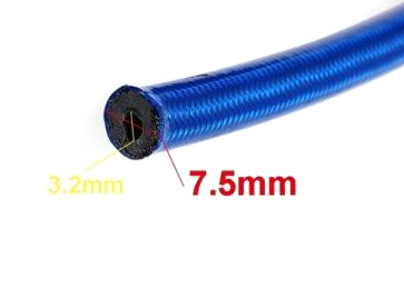 картинка Тормазной шланг армированный AN3 в нержавеющей оплетки, синий магазин  StreetTuning 