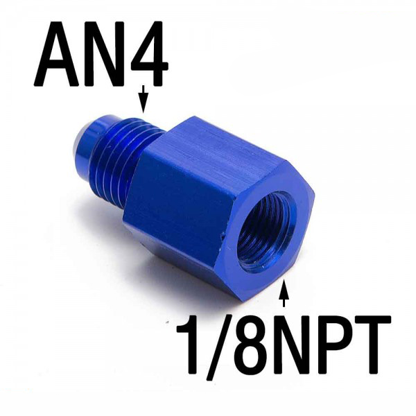 картинка Фитинг адаптер переходник AN4 папа - 1/8NPT мама магазин  StreetTuning 