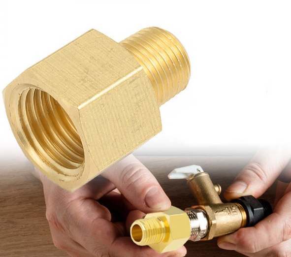 картинка Переходник под сенсор температуры/давления масла папа 1/8 NPT,мама 1/8 магазин  StreetTuning 