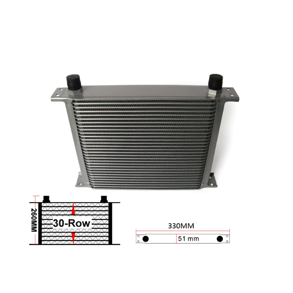 картинка Масляный кулер 30-ти рядный, под фитинг AN10, цвет серый. магазин  StreetTuning 