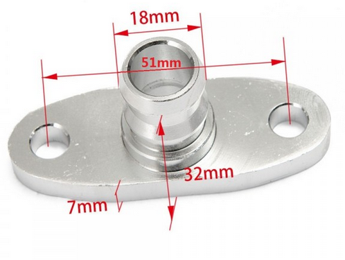 картинка Фланец для слива масла  5/8" T3 T3/T4 GT37 GT40 магазин  StreetTuning 