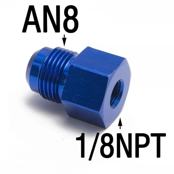 картинка Фитинг адаптер переходник AN8 папа - 1/8NPT мама магазин  StreetTuning 