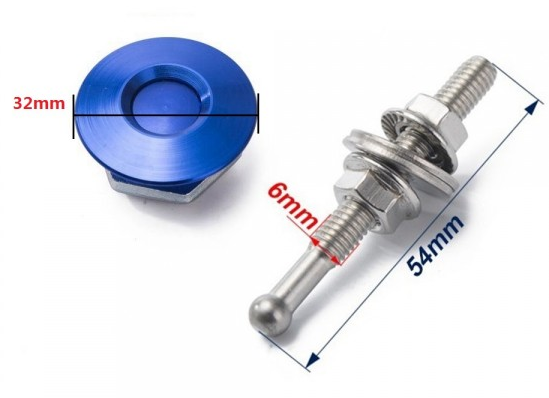 картинка Замки для капота железные M32 x 54 мм, синие магазин  StreetTuning 