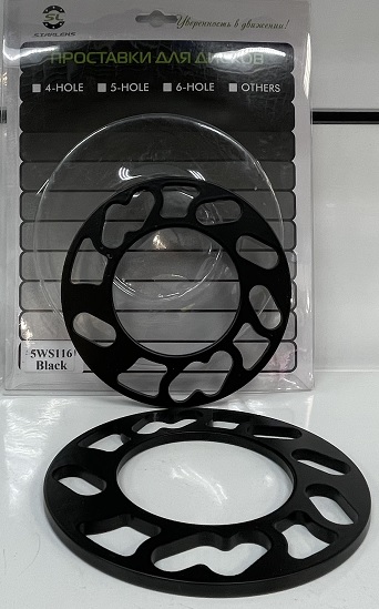 картинка Проставка Starleks универсальная 5 мм 4/5(98-114.3) ЧЕРНАЯ магазин  StreetTuning 