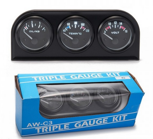 картинка Комплект датчиков температуры ОЖ, давления масла и вольтметр Epman - 3 шт магазин  StreetTuning 