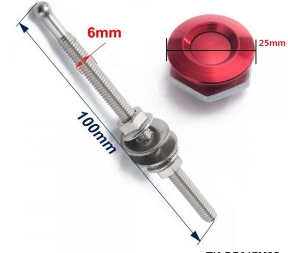 картинка Замки для капота железные M25, красные магазин  StreetTuning 
