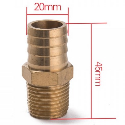 картинка Фитинг-штуцер под шланг 20 мм - резьба 1/2 NPT латунь магазин  StreetTuning 
