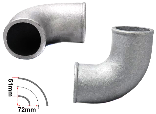 картинка Отвод алюминиевый приварной 90 гр 51 мм магазин  StreetTuning 