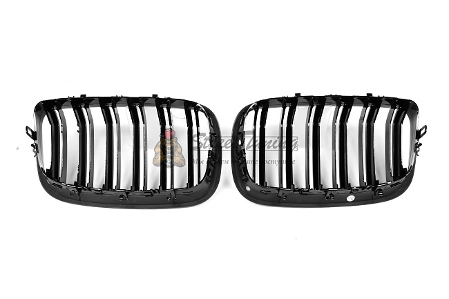картинка Решетки радиатора BMW X5 E70 / X6 E71, двойные ламели, ABS магазин  StreetTuning 