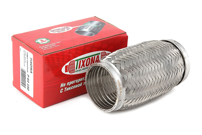 картинка Гофра глушителя Tixona (сталь 304 с внутренним металлорукавом) 64*150 магазин  StreetTuning 