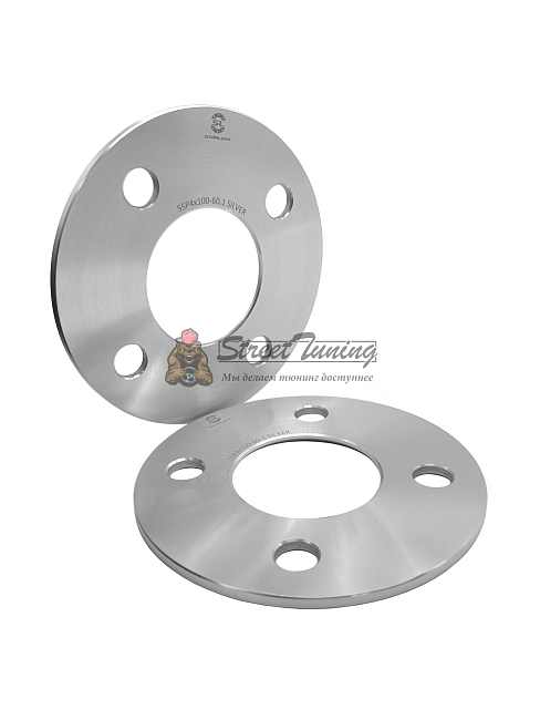 картинка Проставка Starleks 5 мм 4x100 цо 60.1 сквозная Silver магазин  StreetTuning 