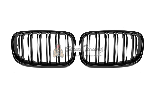картинка Решетки радиатора BMW X5 E70 / X6 E71, двойные ламели, ABS магазин  StreetTuning 