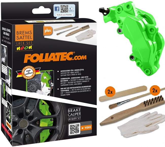 картинка Краска для суппортов FOLIATEC зелёная NEON, трёхкомпонентная (2182) магазин  StreetTuning 