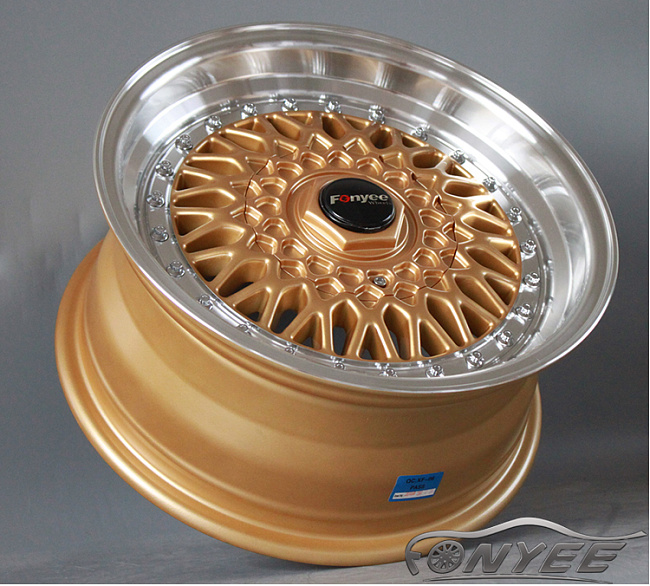 картинка Новые диски BBS RS R15 4X100/4X114,3 ET-20 J9 золото + полированная полка магазин  StreetTuning 