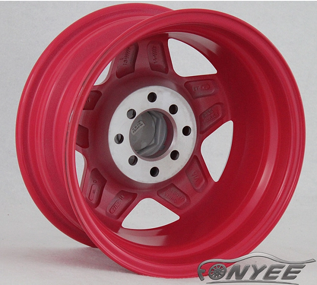 картинка Новые диски Borbet A R14 4х100/4x114,3 ET25 J6,5 красный + полированная полка магазин  StreetTuning 
