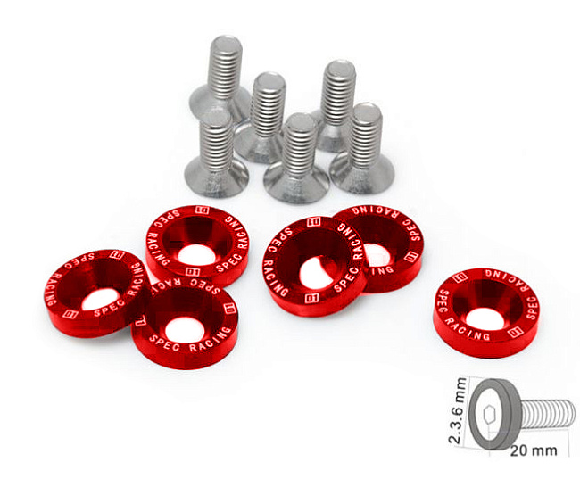 картинка Шайбы с болтами D1 Spec style 8шт, красный магазин  StreetTuning 