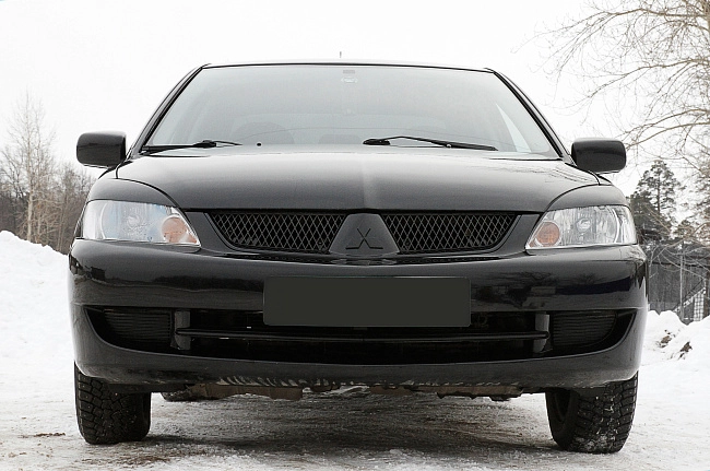 картинка Mitsubishi Lancer IX 2005—2007 Накладки на передние фары (реснички) компл.-2 шт. Вариант 1 магазин  StreetTuning 