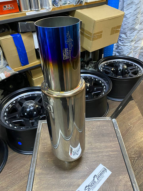 картинка Прямоточная банка HKS JASMA Style, D-51 x 89 мм, L-450 мм с напылением магазин  StreetTuning 