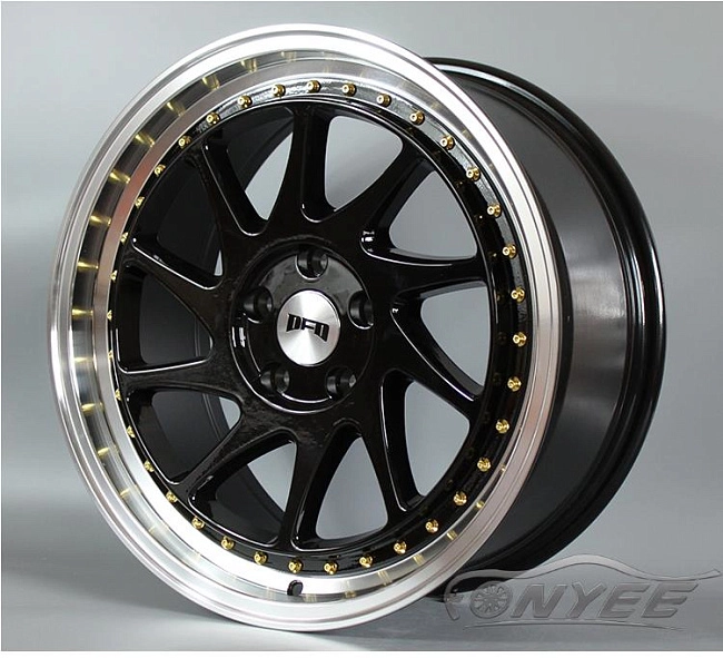 картинка Новые диски DFD (zedd SLT) R18 J8 ET35 5x114,3 черные с полированной полкой магазин  StreetTuning 