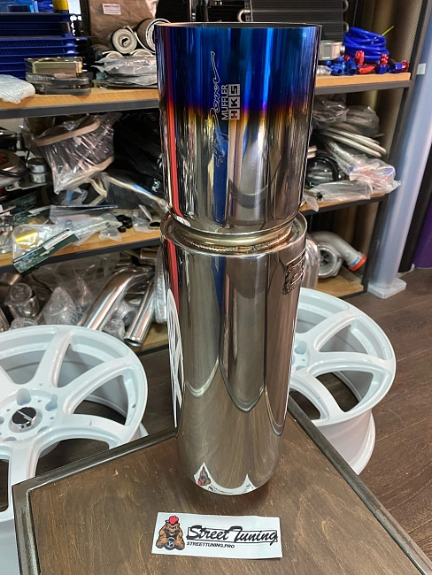 картинка Прямоточная банка HKS Style серии Jasma,D-63x114 мм с напылением магазин  StreetTuning 