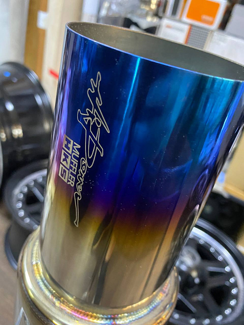 картинка Прямоточная банка HKS JASMA Style, D-51 x 89 мм, L-450 мм с напылением магазин  StreetTuning 