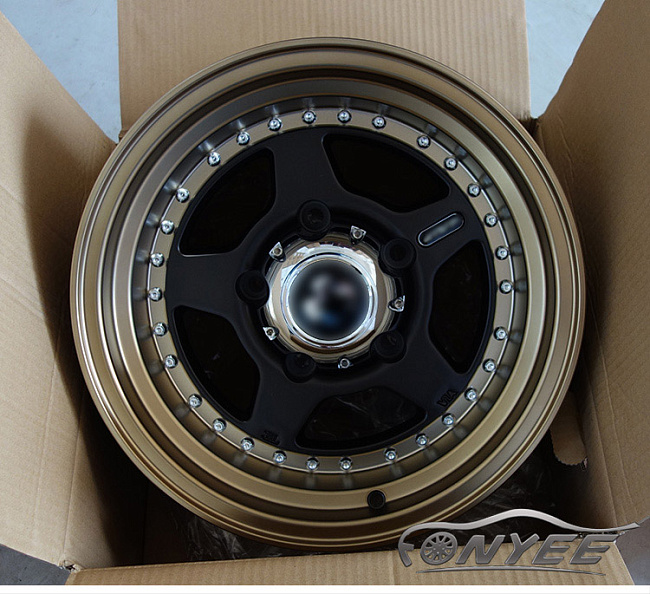 картинка Новые диски MVF-955 R15 5X139,7 ET-10 J7 бронза + золотистая полка магазин  StreetTuning 