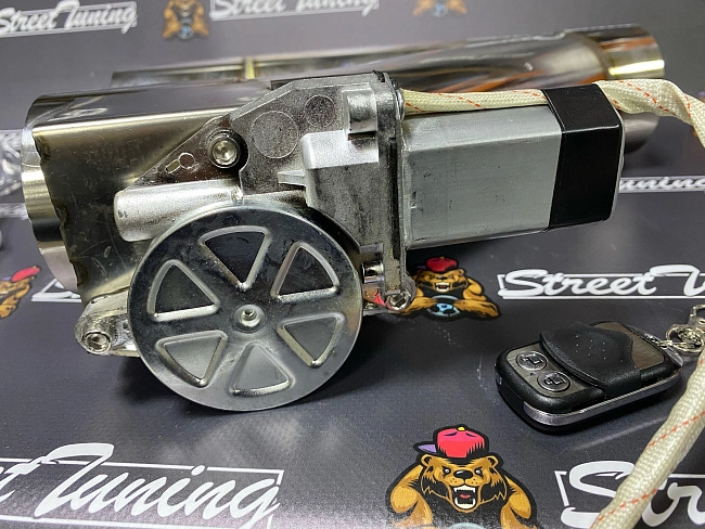 картинка Заслонка выхлопная с электроприводом 76 мм магазин  StreetTuning 