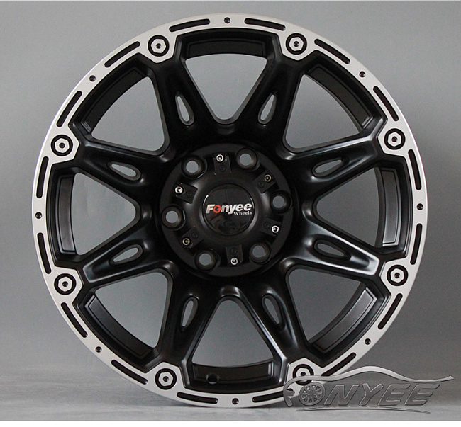 картинка Новые диски Formula R16 6x139,7 ET-44 J10 черный мат + серебро с красной оконтовкой магазин  StreetTuning 