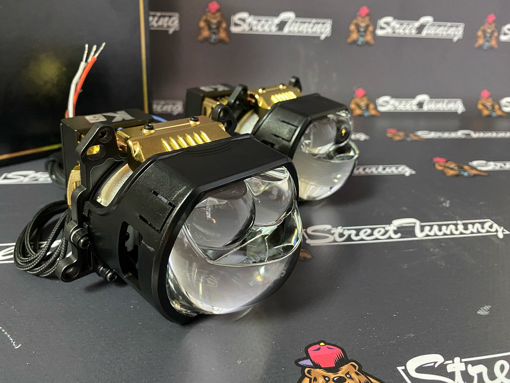 картинка Светодиодные линзы Sanvi K8 ДВОЙНОЙ LASER - 3 дюйма от магазина  StreetTuning