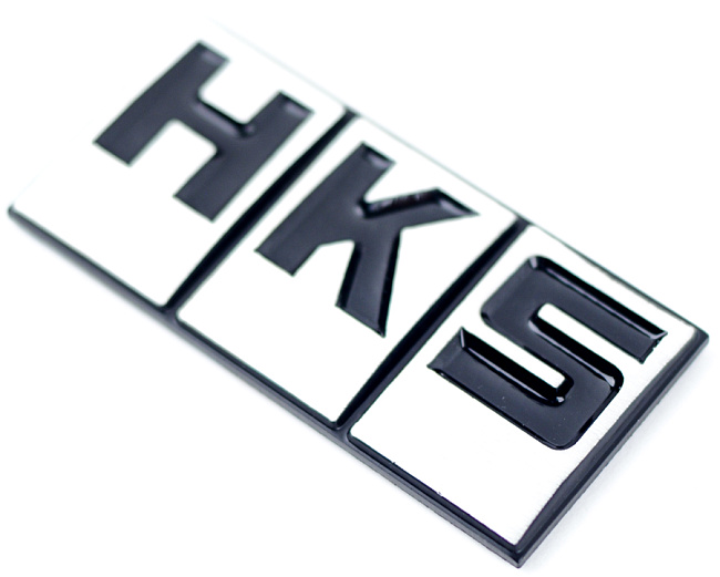 картинка Металлический шильдик с логотипом " HKS черн " магазин  StreetTuning 