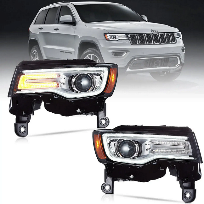 картинка Передние фары Vland для Jeep Grand Cherokee 2014-2022 Full Led магазин  StreetTuning 