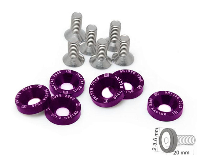 картинка Шайбы с болтами Epman 8шт, фиолетовые магазин  StreetTuning 