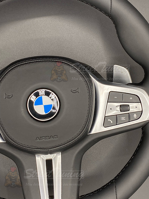 картинка Руль BMW M G30 с подушкой в стиле M3, эко-кожа, без подогрева магазин  StreetTuning 