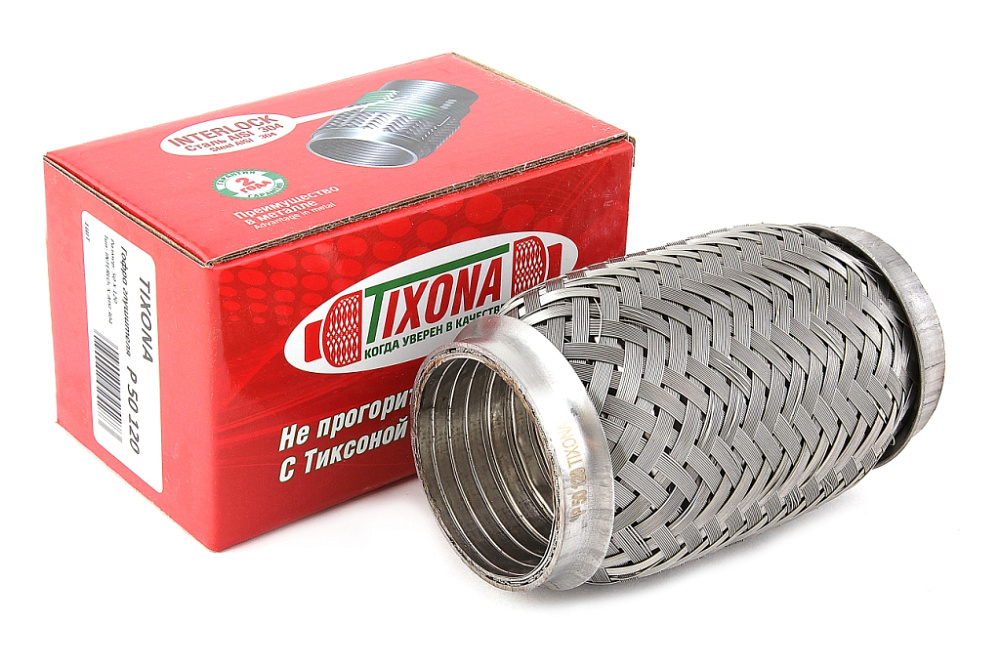 картинка Гофра глушителя Tixona (сталь 304 с внутренним металлорукавом) 50*120 от магазина  StreetTuning
