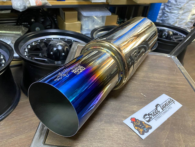 картинка Прямоточная банка HKS JASMA Style, D-51 x 89 мм, L-450 мм с напылением магазин  StreetTuning 