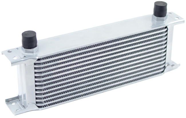 картинка Масляный радиатор 13 рядов, под фитинг AN8, серый 330x130x51 мм магазин  StreetTuning 