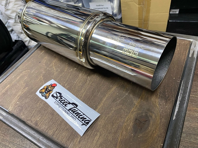 картинка Прямоточная банка HKS Style серии Jasma,D - 63 x 89 мм, L-390 мм магазин  StreetTuning 