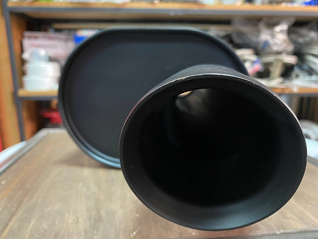 картинка Прямоточная банка HKS Style серии Jasma,D-63x89 мм овальная черная магазин  StreetTuning 